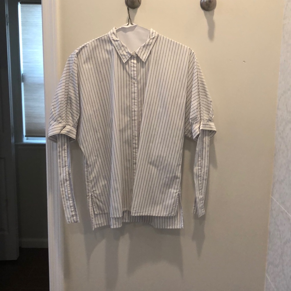 Gap Blouse Stripe tie sleeve medium